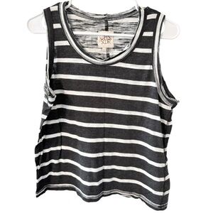 🌹Chaser Black and White Striped Tank Top
